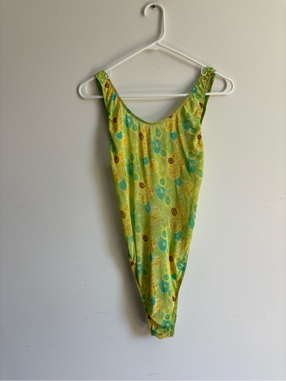 Vintage Green Floral Mesh Bodysuit